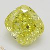 1.51 ct, Natural Fancy Vivid Yellow Even Color, VVS2, Cushion cut Diamond (GIA Graded), Appraised Value: $73,300 