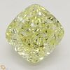4.17 ct, Natural Fancy Yellow Even Color, IF, Cushion cut Diamond (GIA Graded), Appraised Value: $118,400 