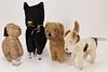 4PC Steiff & Vintage Mohair Dog Collection