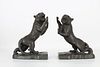 (2) Bronze Panther Form Bookends
