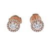 De Beers Aura Solitaire Diamond 18k Gold Stud Earrings