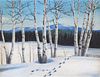 Signed, 20th C. Winter Landscape painting