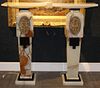 After Chiparus, Pair of Bronze/Onyx Pedestals