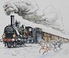 Basil Smith (B. 1925) "Orient Express" Watercolor