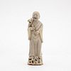 CHINESE GE WARE CRACKLE GLAZE STANDING FIGURE