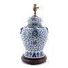 CHINESE BLUE & WHITE LIDDED GINGER JAR TABLE LAMP