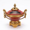 JAPANESE ORMOLU MOUNTED & RED LACQUER POTPOURRI