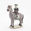 CHINESE FAMILLE JAUNE PORCELAIN HORSE AND RIDER