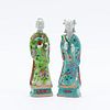 TWO CHINESE CERAMIC STANDING IMMORTAL FIGURES
