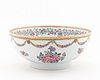 18TH C. CHINESE EXPORT FAMILLE ROSE PUNCH BOWL