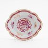 CHINESE EXPORT ROSE AND GILT PORCELAIN DISH