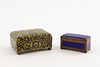 TWO CLOISONNE BOXES, YELLOW GROUND AND SHOU