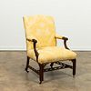 19TH C. CHINESE CHIPPENDALE ARMCHAIR, SCALAMANDRE