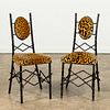 PR, WROUGHT IRON BLACK & GOLD DINETTE CHAIRS
