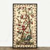 LARGE FAUX BAMBOO FRAMED "PALAMPORE" FABRIC PANEL