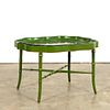 19TH C. GREEN PAPIER MACHE CHINOISERIE TRAY TABLE