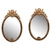 PAIR, OVAL CHINOISERIE BAROQUE STYLE MIRRORS
