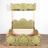 SCALAMANDRE UPHOLSTERED BAROQUE STYLE QUEEN BED