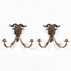 PAIR , RAMS' HEAD GILTWOOD AND METAL SCONCES