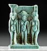 Egyptian Glazed Faience Amulet - Triad of Alexandria
