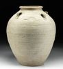 19th C. Chinese Qing Dynasty Grayware Jar, ex-Museum