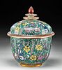 19th C. Thai Gilt Porcelain Lidded Jar, ex-Museum