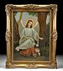 19th C. Mission Painting of Gabriel & Dreaming Child