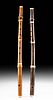 Early 19th C. English Wood, Ivory, & Brass Flutes (2)