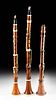 19th C. English & German Wood & Ivory Clarinets (3)