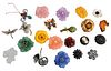 Group of 22 Brooches, to include Afro, Nancy Katz, J. Crew, along with three Fabrice, several are pins and the rest are magnetic, diameter of largest 