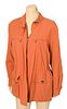 Loro Piana Wool "Storm System" Jacket, orange, front patch pockets, zip front closure, drawstring waist cinch, size S/M, condition consistent with nor