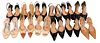 12 Pairs of Designer Shoes, to include 9 pairs of Manolo Blahnik slingback heels, along with Chanel and Rossi slingbacks, sizes 38 - 38 1/2, Rossi's b
