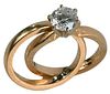 14 Karat Yellow Gold Engagement Ring, set with center brilliant cut diamond, approximately 1.2 carat, 6.57 mm, 8 grams total weight, size 4 1/2.