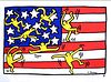 Untitled (Flag), Large Keith Haring Lithograph Poster