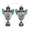 A PAIR OF SEVRES JEWELED PORCELAIN FIGURAL VASES