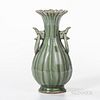 Longquan Celadon Fluted Vase