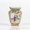 Famille Rose Yellow-ground Wall Vase