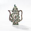 Famille Verte Porcelain Shou Character Openwork Ewer and Cover