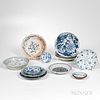 Thirteen Mostly Export Shipwreck Blue and White Dishes