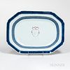 Export Blue and White Armorial Platter