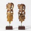Pair of Carved Wood Mythical Beings