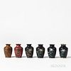 Set of Six Miniature Copper Vases
