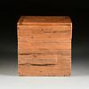 A SOUTH AFRICAN RECLAIMED BUBINGA/TEAK WOOD STORAGE CHEST, LATE 20TH CENTURY, 