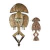 A GROUP OF TWO AFRICAN KOTA COPPER COVERED WOOD RELIQUARY FIGURES, GABON, 20TH CENTURY,