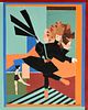 CHARLOTTE KLEBANOFF (American/Texas b. 1925) A PAINTING, "Folk and Ballet Dancers," 