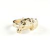 A 14K YELLOW GOLD, HORSE HEAD RING,