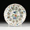 A CHINESE FAMILLE VERTE LOTUS, INSECTS AND BIRDS ENAMELED PORCELAIN DISH, QING DYNASTY (1644-1912),
