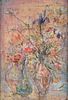 EDNA HIBEL (American 1917-2014) A PAINTING, "Flowering Vases,"