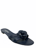 Chanel Leather Camellia Flower T-Strap Flat Sandals Size 11.5