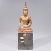 Antique Thai Gilt Wood Seated Buddha